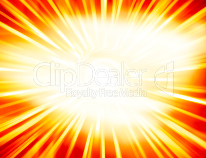 Horizontal glowing sun light leak swirl abstraction background