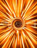 Vertical orange spiral rays swirl abstraction background