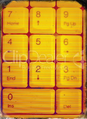 Vertical yellow matrix keypad abstraction background