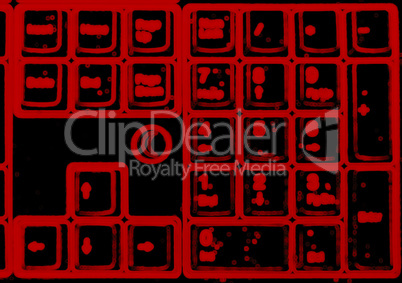 Horizontal red blurred interlaced keyboard background