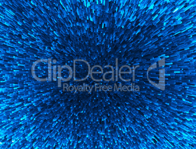 Horizontal vivid blue extruded 3d cubes abstract background