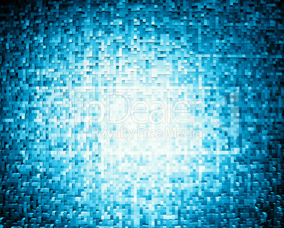 Horizontal blue extruded 3d cubes illustration background
