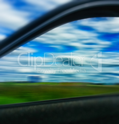 Abstract landscape car window