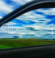 Abstract landscape car window