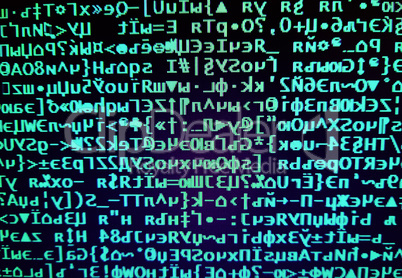 Green hacker code on display console illustration background