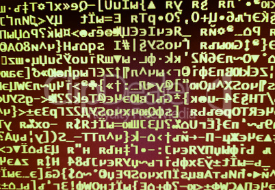 Brown hacker code on display console illustration background