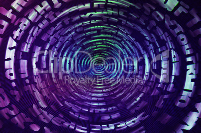 Purple data information teleport swirl illustration background