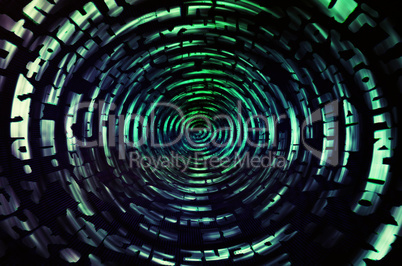 Green data information teleport swirl illustration background