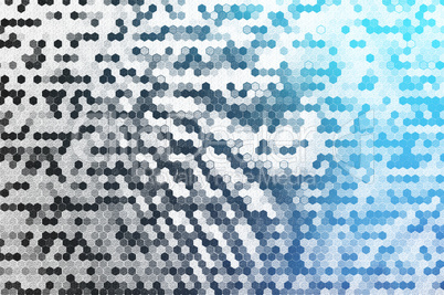 Horizontal black and white cells textured background with blue l
