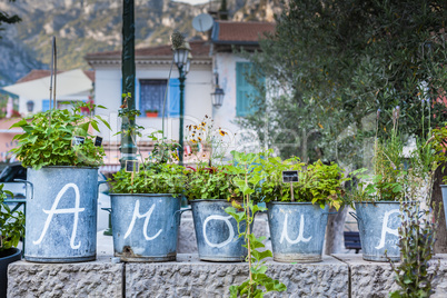 Amour love letters written on flower vases