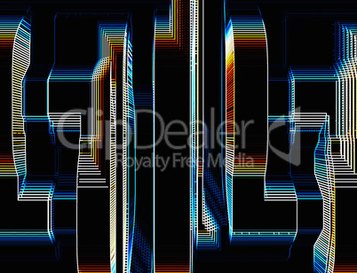 Vertical retro color skyscrapers abstract llustration background