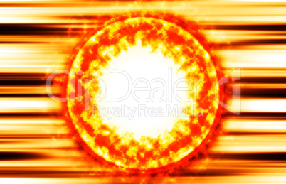 Burning sun protuberance coronas illustration background