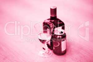 Horizontal cherry liqueur bokeh background