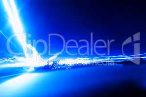 Horizontal vivid blue lightning blank abstract background