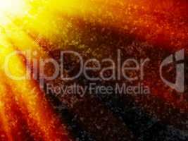 Horizontal dramatic deep space with sun rays illustration backgr