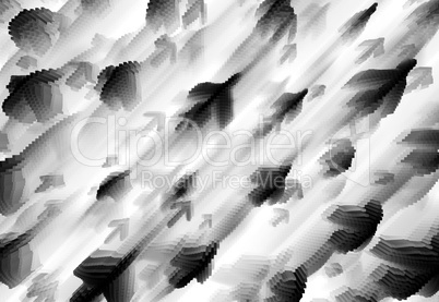 Diagonal black and white flying cranes 3d cubes illustration bac