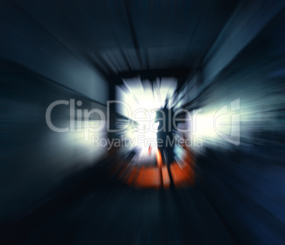Horizontal vivid stalker exploring the tunnels motion abstractio