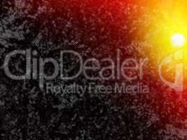 Horizontal dramatic deep space with sun illustration background