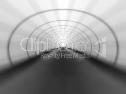 Horizontal black and white virtual tunnel illustration background