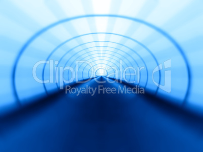 Horizontal blue virtual tunnel illustration background