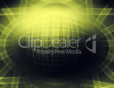 Horizontal olive 3d sphere abstract illustration background