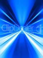 Blue abstract teleport tunnel motion blur background