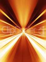 Orange abstract teleport tunnel motion blur background