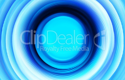 Extruded blue 3d swirl teleport illustration background