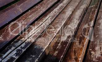 Brown bench closeup