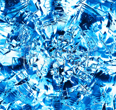 Square blue frozen ice block abstraction backdrop