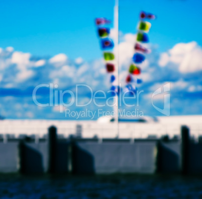 Flags pier backdrop background bokeh