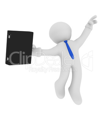 Businessman jumping high, success concept image