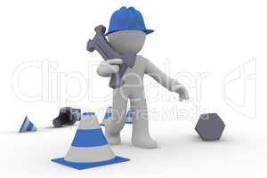 Service concept image with a construction worker