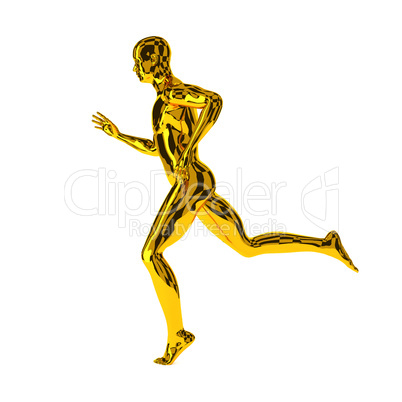 Running golden sports man