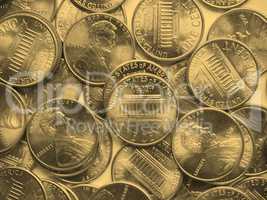 Dollar coins background - vintage