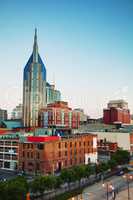 Downtown Nashville cityscape in the morning