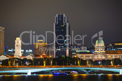 Overview of Singapore at night