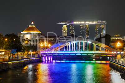 Overview of Singapore with the Elgin bridge