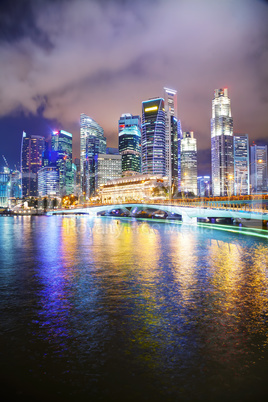 Singapore financial district at the night