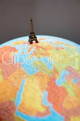 Eiffel tower on globe