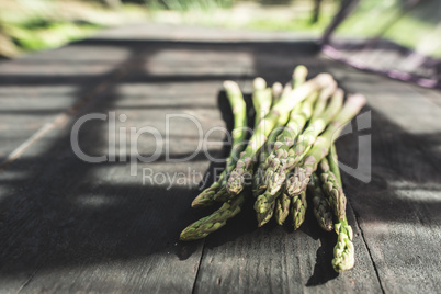 Asparagus on vintage table