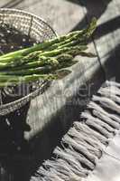 Asparagus on vintage table