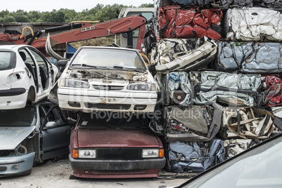 Baled scrap cars