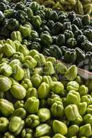 Green peppers on the market