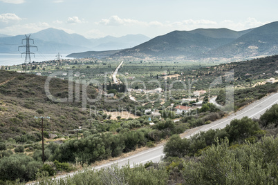 Roads, olive plantations and the sea