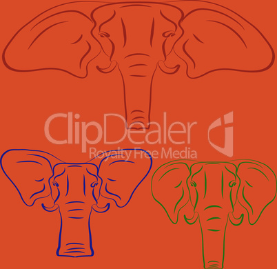 Cartoon elephants.