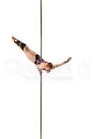 Image of female gymnast dancing on pylon