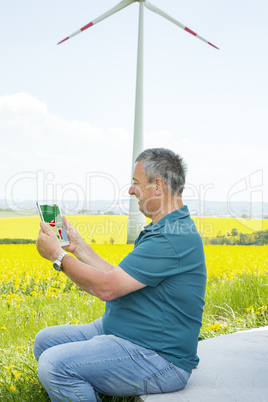 Man navigated with Tablet PC