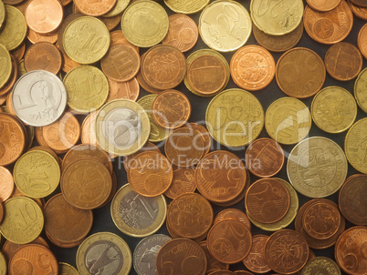 Many Euro coins