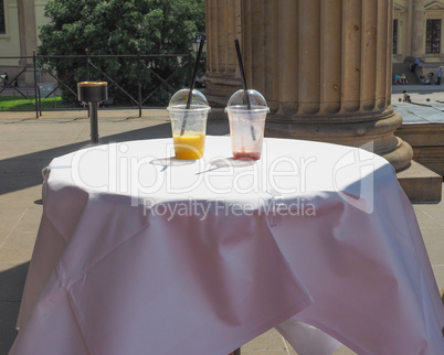 Cocktail glasses on a table